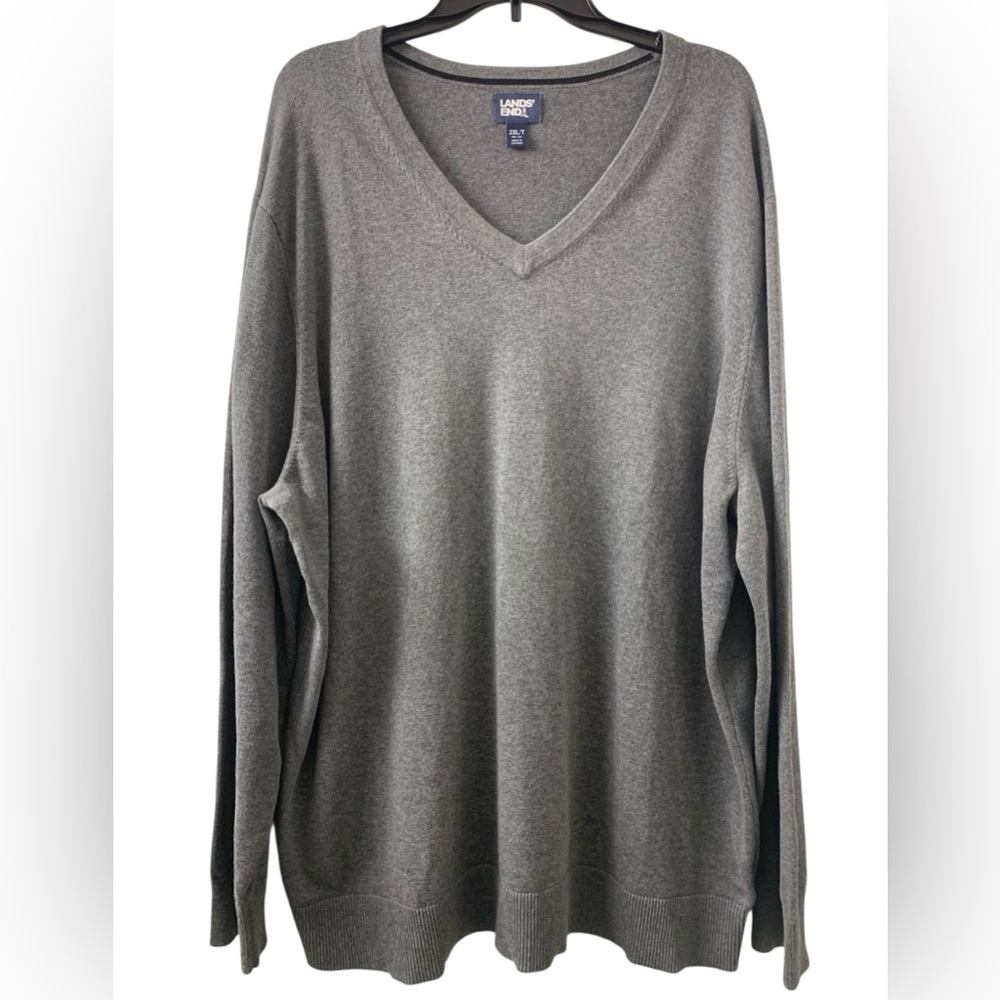 Lands End 2XL/T Cotton Minimalist Knit Classic Sweater Casual